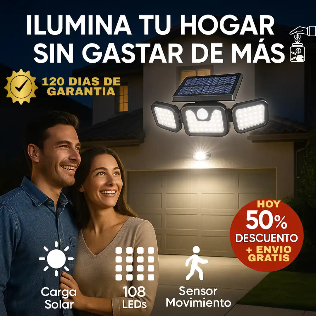 LAMPARA SOLAR JARDIN CON CONTROL HOGAR.